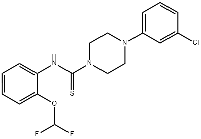 4-(3-chlorophenyl)-N-(2-(difluoromethoxy)phenyl)piperazine-1-carbothioamide Structure