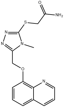 2-({4-methyl-5-[(quinolin-8-yloxy)methyl]-4H-1,2,4-triazol-3-yl}sulfanyl)acetamide Struktur