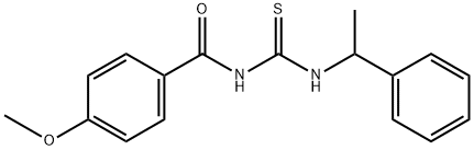 4-methoxy-N-{[(1-phenylethyl)amino]carbonothioyl}benzamide Struktur