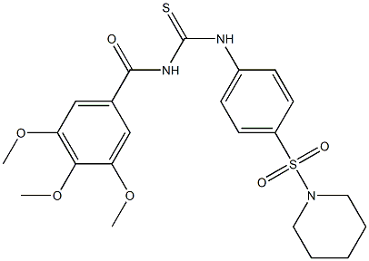 3,4,5-trimethoxy-N-({[4-(1-piperidinylsulfonyl)phenyl]amino}carbonothioyl)benzamide|