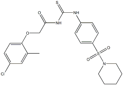 2-(4-chloro-2-methylphenoxy)-N-({[4-(1-piperidinylsulfonyl)phenyl]amino}carbonothioyl)acetamide Structure