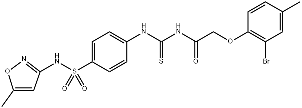2-(2-bromo-4-methylphenoxy)-N-{[(4-{[(5-methyl-3-isoxazolyl)amino]sulfonyl}phenyl)amino]carbonothioyl}acetamide,642969-10-6,结构式
