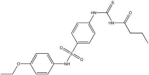 N-{[(4-{[(4-ethoxyphenyl)amino]sulfonyl}phenyl)amino]carbonothioyl}butanamide 化学構造式