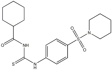 N-({[4-(1-piperidinylsulfonyl)phenyl]amino}carbonothioyl)cyclohexanecarboxamide Struktur