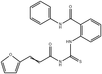 2-[({[3-(2-furyl)acryloyl]amino}carbonothioyl)amino]-N-phenylbenzamide 化学構造式