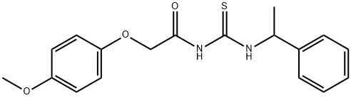 2-(4-methoxyphenoxy)-N-{[(1-phenylethyl)amino]carbonothioyl}acetamide Struktur