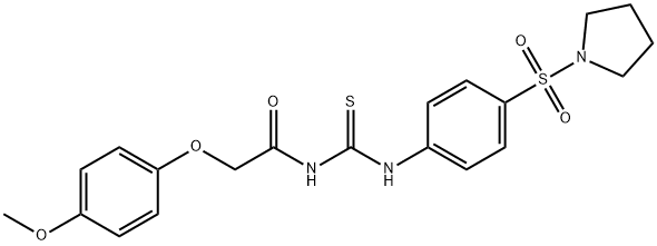 2-(4-methoxyphenoxy)-N-({[4-(1-pyrrolidinylsulfonyl)phenyl]amino}carbonothioyl)acetamide Structure