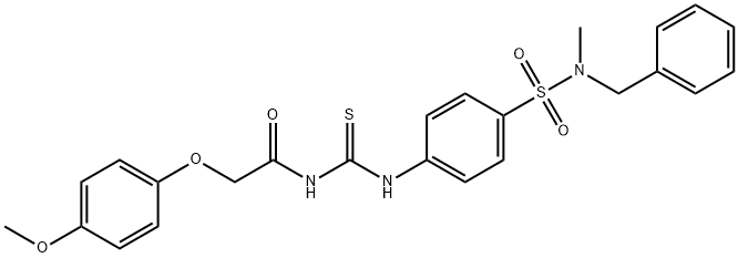 N-{[(4-{[benzyl(methyl)amino]sulfonyl}phenyl)amino]carbonothioyl}-2-(4-methoxyphenoxy)acetamide 结构式