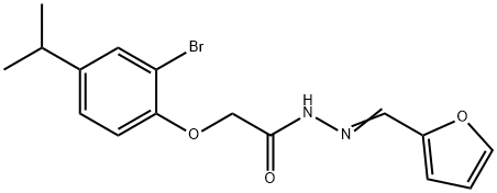 2-(2-bromo-4-isopropylphenoxy)-N'-(2-furylmethylene)acetohydrazide Structure