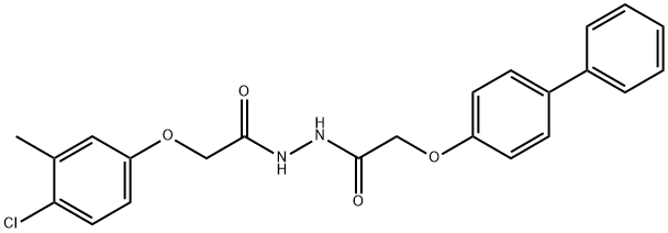 2-(4-biphenylyloxy)-N'-[(4-chloro-3-methylphenoxy)acetyl]acetohydrazide 化学構造式