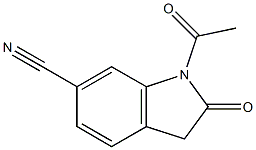 1H-Indole-6-carbonitrile, 1-acetyl-2,3-dihydro-2-oxo- Structure