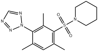 1-{[2,4,6-trimethyl-3-(2H-tetraazol-2-yl)phenyl]sulfonyl}piperidine Structure