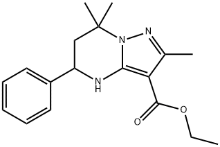 ETHYL 2,7,7-TRIMETHYL-5-PHENYL-4,5,6,7-TETRAHYDROPYRAZOLO[1,5-A]PYRIMIDINE-3-CARBOXYLATE 化学構造式