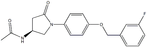 N-[(3S)-1-[4-[(3-fluorophenyl)methoxy]phenyl]-5-oxopyrrolidin-3-yl]acetamide,676479-06-4,结构式