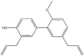 [1,1'-Biphenyl]-4-ol, 2'-methoxy-3,5'-di-2-propenyl- Structure