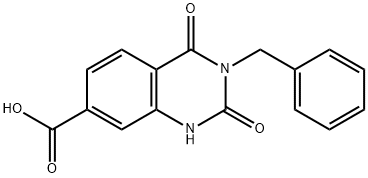 3-benzyl-2,4-dioxo-1,2,3,4-tetrahydroquinazoline-7-carboxylic acid 化学構造式