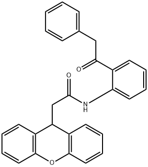 N-[2-(phenylacetyl)phenyl]-2-(9H-xanthen-9-yl)acetamide Structure