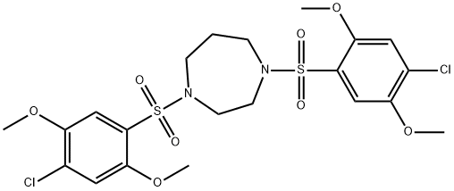 1,4-bis[(4-chloro-2,5-dimethoxyphenyl)sulfonyl]-1,4-diazepane,700851-23-6,结构式