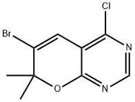 6-BROMO-4-CHLORO-7,7-DIMETHYL-7H-PYRANO[2,3-D]PYRIMIDINE Structure
