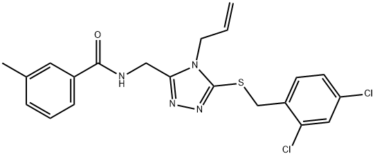 N-({5-[(2,4-dichlorobenzyl)sulfanyl]-4-(prop-2-en-1-yl)-4H-1,2,4-triazol-3-yl}methyl)-3-methylbenzamide,706772-97-6,结构式