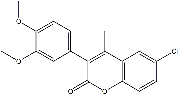 6-chloro-3-(3,4-dimethoxyphenyl)-4-methylchromen-2-one Structure