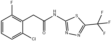 2-(2-chloro-6-fluorophenyl)-N-[5-(trifluoromethyl)-1,3,4-thiadiazol-2-yl]acetamide 结构式