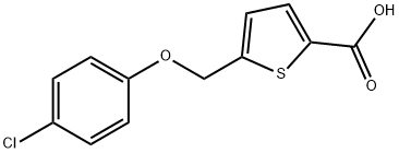 5-[(4-クロロフェノキシ)メチル]チオフェン-2-カルボン酸 化学構造式