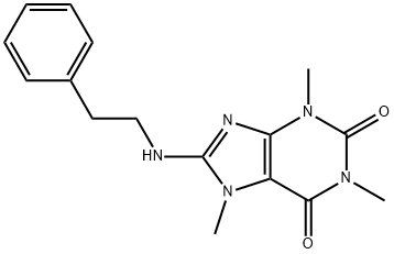 1,3,7-trimethyl-8-(2-phenylethylamino)purine-2,6-dione,7499-93-6,结构式