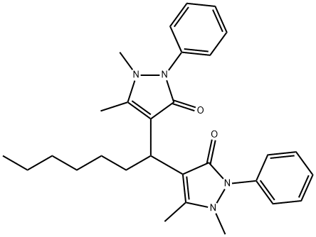 4,4'-(1,1-heptanediyl)bis(1,5-dimethyl-2-phenyl-1,2-dihydro-3H-pyrazol-3-one)|