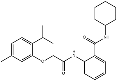 N-cyclohexyl-2-[[2-(5-methyl-2-propan-2-ylphenoxy)acetyl]amino]benzamide Structure