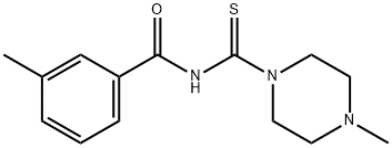 3-methyl-N-[(4-methyl-1-piperazinyl)carbonothioyl]benzamide Struktur
