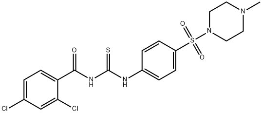 2,4-dichloro-N-[({4-[(4-methyl-1-piperazinyl)sulfonyl]phenyl}amino)carbonothioyl]benzamide Structure