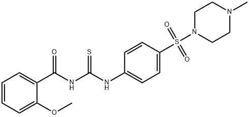 2-methoxy-N-[({4-[(4-methyl-1-piperazinyl)sulfonyl]phenyl}amino)carbonothioyl]benzamide Struktur