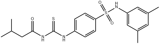N-{[(4-{[(3,5-dimethylphenyl)amino]sulfonyl}phenyl)amino]carbonothioyl}-3-methylbutanamide Struktur