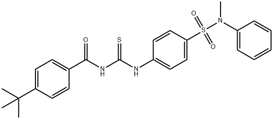 4-tert-butyl-N-{[(4-{[methyl(phenyl)amino]sulfonyl}phenyl)amino]carbonothioyl}benzamide Structure