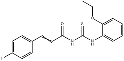 N-{[(2-ethoxyphenyl)amino]carbonothioyl}-3-(4-fluorophenyl)acrylamide Struktur