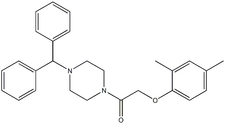 1-[(2,4-dimethylphenoxy)acetyl]-4-(diphenylmethyl)piperazine Structure