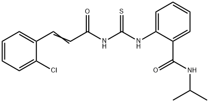 2-[({[3-(2-chlorophenyl)acryloyl]amino}carbonothioyl)amino]-N-isopropylbenzamide Struktur
