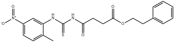 2-phenylethyl 4-({[(2-methyl-5-nitrophenyl)amino]carbonothioyl}amino)-4-oxobutanoate 化学構造式