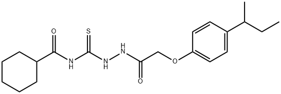 N-({2-[(4-sec-butylphenoxy)acetyl]hydrazino}carbonothioyl)cyclohexanecarboxamide 化学構造式