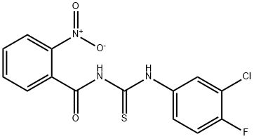 N-{[(3-chloro-4-fluorophenyl)amino]carbonothioyl}-2-nitrobenzamide,817567-89-8,结构式