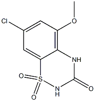 2H-1,2,4-Benzothiadiazin-3(4H)-one, 7-chloro-5-methoxy-, 1,1-dioxide 结构式