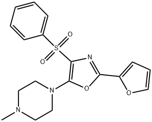 1-[2-(furan-2-yl)-4-(phenylsulfonyl)-1,3-oxazol-5-yl]-4-methylpiperazine Structure