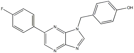 Phenol, 4-[[6-(4-fluorophenyl)-1H-imidazo[4,5-b]pyrazin-1-yl]methyl]- Struktur