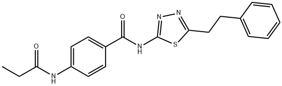 N-[5-(2-phenylethyl)-1,3,4-thiadiazol-2-yl]-4-(propanoylamino)benzamide Structure