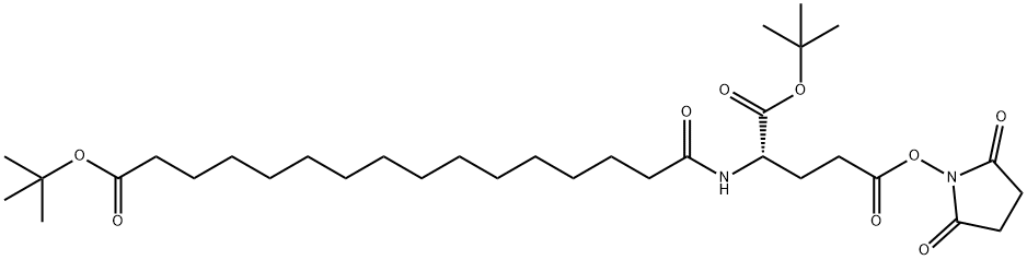 1-(tert-butyl) 5-(2,5-dioxopyrrolidin-1-yl) (16-(tert-butoxy)-16-oxohexadecanoyl)-L-glutamate Structure