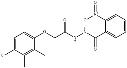 N'-[(4-chloro-2,3-dimethylphenoxy)acetyl]-2-nitrobenzohydrazide 化学構造式