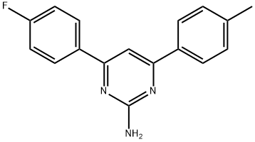 4-(4-fluorophenyl)-6-(4-methylphenyl)pyrimidin-2-amine 化学構造式