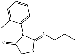 3-(2-Methylphenyl)-2-((Z)-propylimino)thiazolidin-4-one Structure