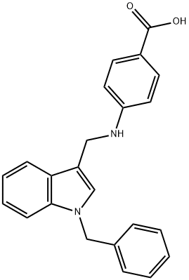 4-{[(1-benzyl-1H-indol-3-yl)methyl]amino}benzoic acid Structure